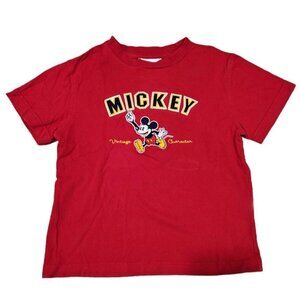 Mickey Mouse Red Cotton T-Shirt Kids XS Walt Disney World EUC